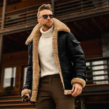 Мужская осенне-зимняя новая куртка из матовой бархатной композитной кожи, утолщенное пальто большого размера