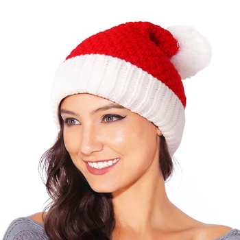 Мягкая теплая вязаная Рождественская шапка для взрослых и детей, шапка Санта-Клауса, рождественский декор, подарок на Новый год, принадлежности для праздничных вечеринок