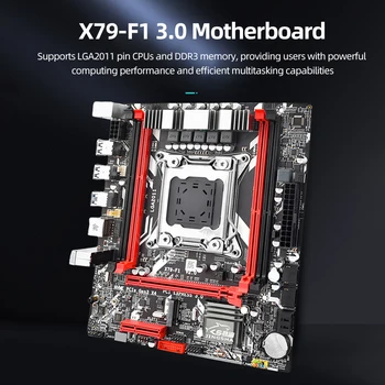 Настольная Материнская плата X79-F1 с процессором NVMe M.2 Комплект материнской платы PCI-E16X/4X Основная плата памяти для LGA2011 Pin DDR3 Memory M.2
