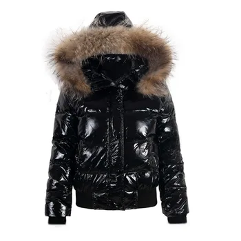 Натуральный мех 2023, Новое поступление, Модная тонкая женская зимняя куртка из натурального меха, теплое утолщенное женское пальто, Короткие парки, Женские куртки