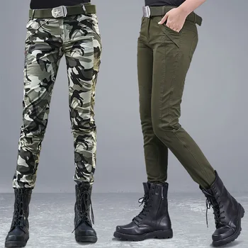 Новые женские брюки-карго, Походная военная одежда, Тактические брюки, походные хлопковые камуфляжные армейские забавные брюки с несколькими карманами