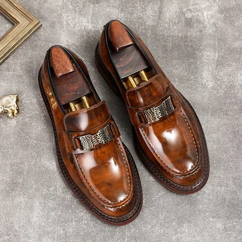 Новые модные мужские туфли класса люкс в итальянском стиле sapatos masculinos для светской жизни