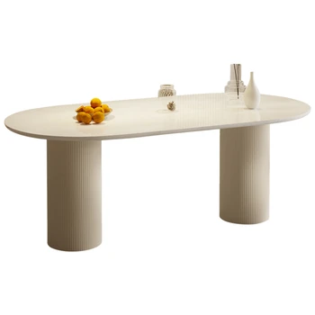 Обеденный стол из ломберного мрамора, небольшой бытовой прямоугольный столик cream wind