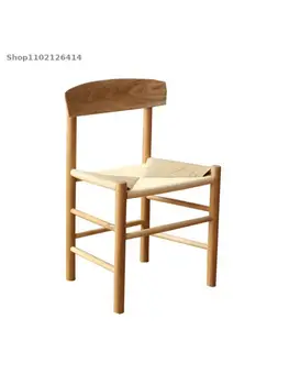 Обеденный стул из массива дерева в скандинавском стиле J39, стул из белого дуба, y-образный стул, плетеный из веревки в японском стиле, стул для кабинета, дизайнерский стул из ротанга