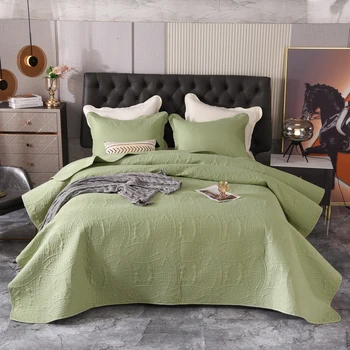 Однотонное покрывало для кровати, Высококачественное Швейное одеяло, Роскошное декоративное покрывало в скандинавском стиле, Одноместное, двухместное покрывало King Size