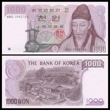Оригинальная Корея 1000 Корейских вон Старые бумажные деньги 1983 года Банкноты Предметы коллекционирования UNC Not Валюта