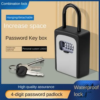 Открытый ящик для ключей с паролем, Удлиненный Запирающий крючок, Подвесное хранилище ключей на стальной проволоке, Водонепроницаемая Коробка для ключей с кодом, 4-значная комбинация Коробок