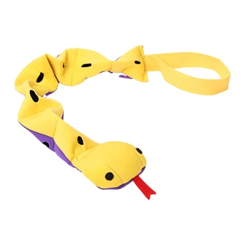 Плюшевая игрушка с дырочками и ручкой для дрессировки, Интерактивная игрушка в форме змеи, Агрессивная, неразрушаемая, Скрипучая, эластичная Игрушка для собак