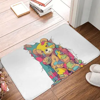 Плюшевый Мишка, стоящий в стиле Граффити, коврик для ванной, милый Плюшевый Мишка, коврик для гостиной, коврик для входной двери, украшение дома