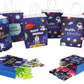 Подарочные Пакеты Астронавта Planet Galaxy Outer Space Bag Для Детей Spaceman Birthday Party Decoration Universe Series Тематические Подарки Для Вечеринок