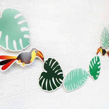 Попугай с черепаховым флагом, цветок для Гавайской вечеринки, декоративные принадлежности в зеленой тематике