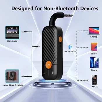 Портативный Приемник-Передатчик 2 в 1 5,2 Bluetooth 3,5 мм AUX Стерео Беспроводной Аудиоадаптер С Микрофоном для Наушников TV Car Audio