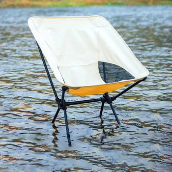 Походный стул для рыбалки на открытом воздухе, складной стул для рыбалки на пляже, Модернизированный портативный Удобный Прочный несущий Лунный стул, уличная мебель