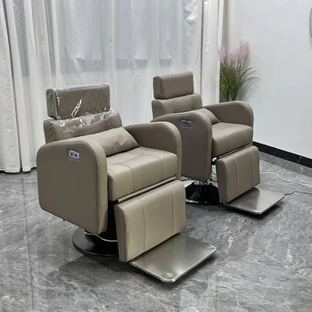 Продается высококачественное мужское парикмахерское кресло с регулируемым подголовником, электрическое подержанное парикмахерское кресло