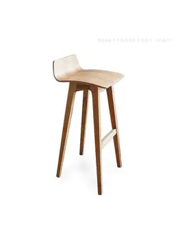 Простой барный стул из массива дерева в скандинавском стиле, Роскошный Современный высокий стул для кафе, креативный стул для отеля, Островной стул