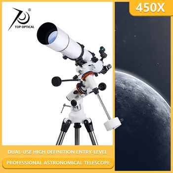 Профессиональный рефрактор для астрономического телескопа TOPOPTICAL 450X 80900 Мощный монокуляр со штативом из нержавеющей стали