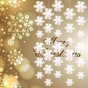 Рождественская снежинка длиной 3 м, 3d Рождественская елка, Подвесной кулон, Украшение в виде снежинки, Декор для вечеринки, Аксессуары для вечеринки