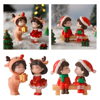 Рождественские фигурки пары Восхитительные украшения для дома, офиса, автомобиля Прямая доставка