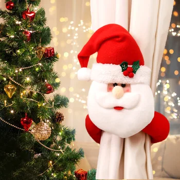 Рождественский Держатель Для Штор Пряжка Гном Лось Куклы Санта Клауса 2023 Рождественский Декор Рождественские Украшения для Дома Navidad Новый Год 2024