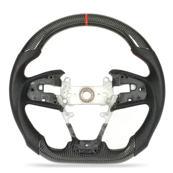 Рукоятки для гоночного рулевого колеса из перфорированной кожи с плоским дном из углеродного волокна D-типа для Civic