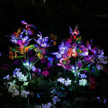 Садовые Бабочки Light Outdoor Garden Led Night Lights Устойчивые к Атмосферным воздействиям Бабочки Солнечные Лампы для Дорожек Патио