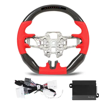 Светодиодное рулевое колесо Гоночный дизайн рулевого колеса из углеродного волокна для автомобиля