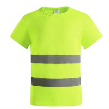 Светоотражающий жилет безопасности, быстросохнущая футболка, одежда для строительной площадки, Рекламная рабочая одежда для велоспорта с короткими рукавами, Флуоресцентная
