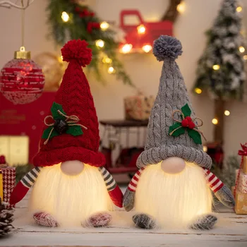 Светящийся рождественский гном Безликая кукла Веселые рождественские украшения для дома Рождественский орнамент Рождественский подарок на Новый 2024 год Navidad