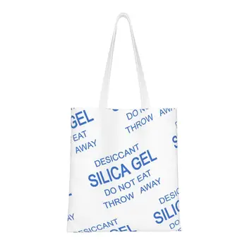 Симпатичная упаковка из силикагеля с принтом, синие сумки для покупок, многоразовая холщовая сумка для покупок через плечо