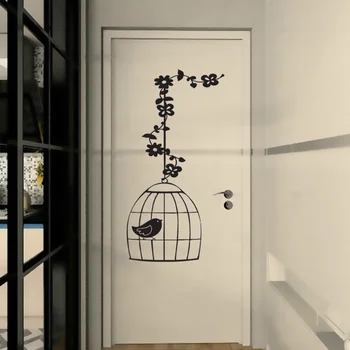 Симпатичные наклейки с птичьей клеткой Домашний фон декоративные наклейки на стены съемные наклейки аксессуары для украшения дома обои