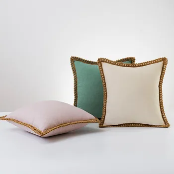 Скандинавские льняные чехлы на подушки, мягкие наволочки 45x45 для дивана, гостиной, кровати, наволочки, декоративные подушки для домашнего декора
