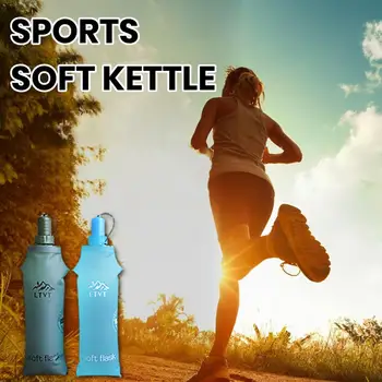 складная спортивная бутылка для воды объемом 500 мл, мягкая бутылка для воды, складная герметичная бутылка для воды для альпинизма, езды на велосипеде, путешествий