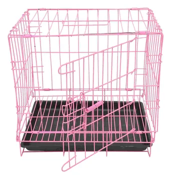 складной металлический ящик для маленькой клетки- kennell cage клетка для кроликов с подносом для путешествий в помещении на открытом воздухе, 13 7/ 19 7