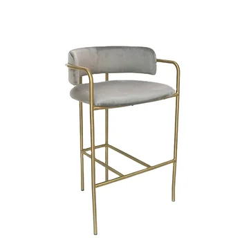 Современная модная итальянская барная мебель бархат золото нержавеющая сталь белый ПОЛИУРЕТАН высокие барные стулья барные стулья Коммерческая мебель