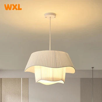 Современная простая тканевая светодиодная люстра для украшения гостиной, потолочная люстра, лампа для домашнего декора в спальне, светильники