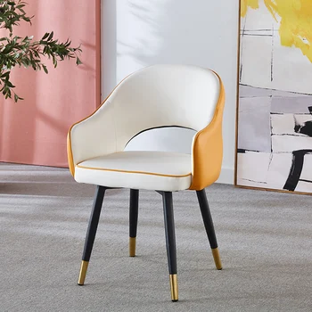 Современные обеденные стулья Nordic Mobile, кожаные кресла ручной работы, кресло для отдыха в спальне, Элегантные стулья, Кухонная мебель для дома Sillas De Oficina