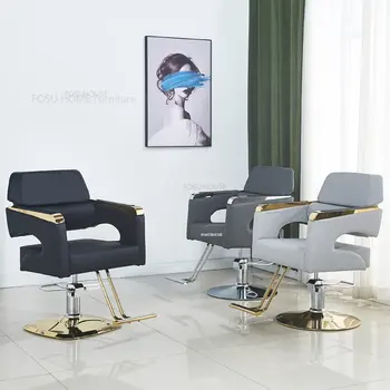 Современные парикмахерские кресла Парикмахерский салон Профессиональное парикмахерское кресло Высококачественные парикмахерские кресла с подлокотниками Мебель для парикмахерского салона
