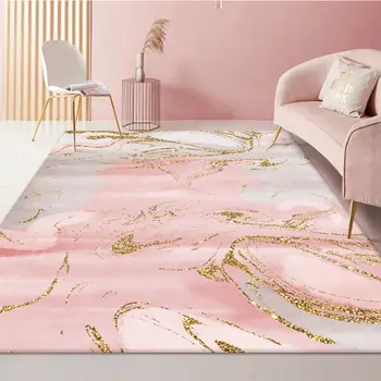 Современный скандинавский большой ковер для гостиной С 3D-принтом, золотисто-розовый, красочный Абстрактный коврик для кухни, спальни, коврик для дома на заказ, тапис