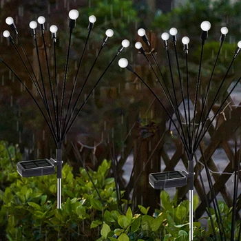Солнечная светодиодная водонепроницаемая струнная лампа Качающиеся садовые фонари для газона