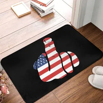 Средний палец США Американский флаг Дверной пол Ванная Комната Кухонный коврик Противоскользящий Наружный коврик Для входа В сад Коврик для ног