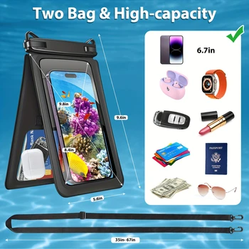 Сухая сумка для плавания Водонепроницаемый чехол для телефона Дайвинг Сумка для хранения камеры Защитный чехол для мобильного телефона Универсальный протектор