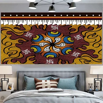 Тибетский стиль, Этнический Макраме, Настенный Гобелен, Художественная ткань, декор гостиной, спальни, Эстетический Психоделический фоновый плакат