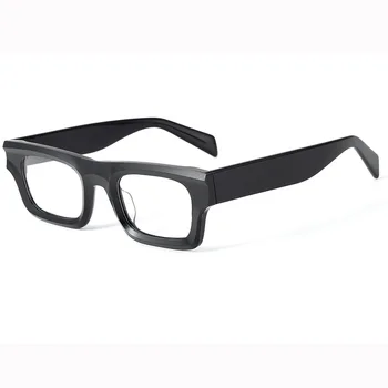 Толстые ацетатные винтажные очки, индивидуальность, мода, близорукость, квадратная женская мужская оправа для очков, дизайнерский бренд, очки для пресбиопии
