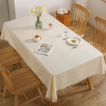 Хлопчатобумажная льняная скатерть прямоугольный обеденный стол ткань арт чайный столик коврик для стола скатерть