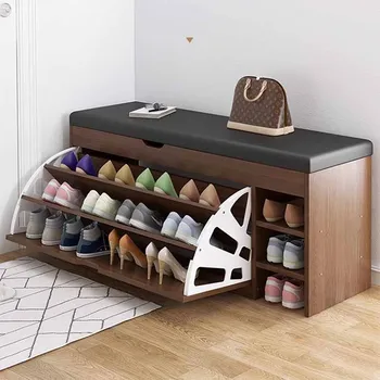 Хранение Скандинавский Дизайн обувных шкафов Гостиная Минималистский Дисплей Прихожая Стойка для обуви Полка Балкон Полки для обуви Мебель для дома