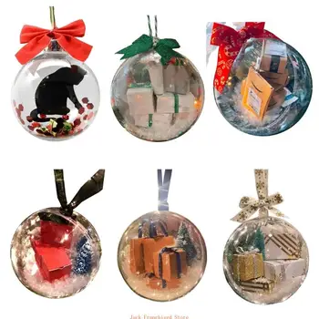 Шарики с рождественскими украшениями, наполняемые прозрачными шариками с украшениями, Декоры