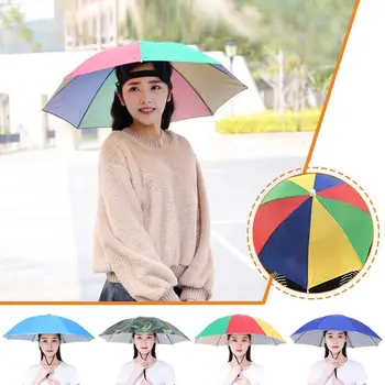 Шляпа-зонт от дождя, уличная Портативная Складная Солнцезащитная чашка, Анти-УФ, водонепроницаемая, для взрослых и детей, для пеших прогулок, кемпинга, Рыбалки, Пляжная шляпа